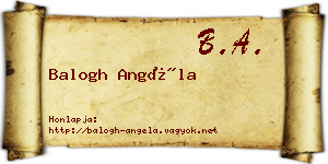 Balogh Angéla névjegykártya