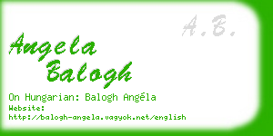 angela balogh business card